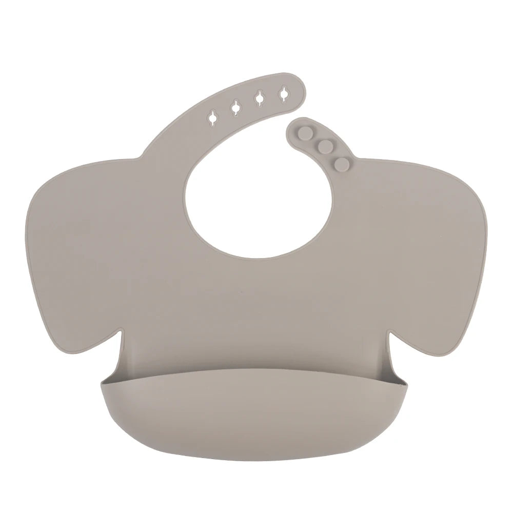 Silikone hagesmæk m. skulder Grå Mokka