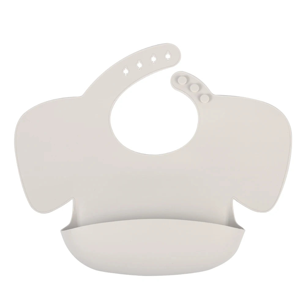 Silikone hagesmæk m. skulder Lys Grå