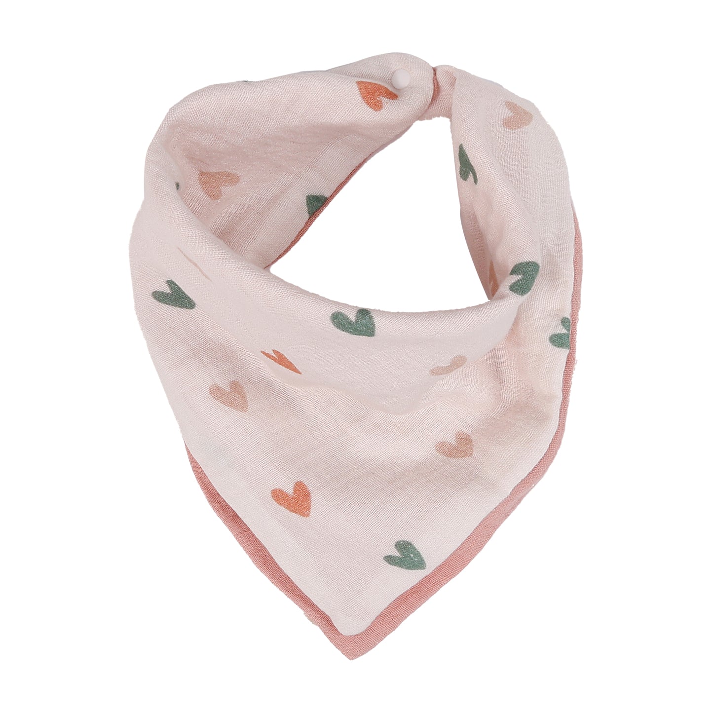 Bandana hagesmæk Farvede hjerter/Rosa